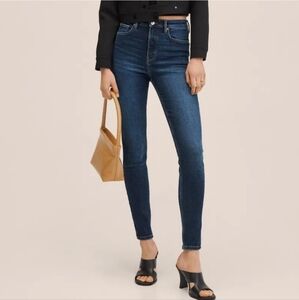 Mango MNG Soho High-Waist Skinny Jeans Dark Blue Size 4